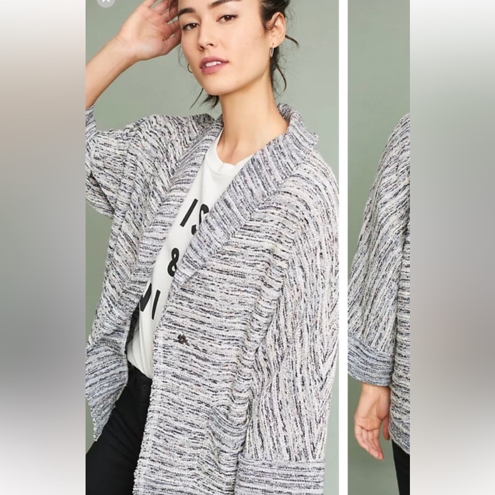 Splendid Multicolored Tweed Open Cardigan